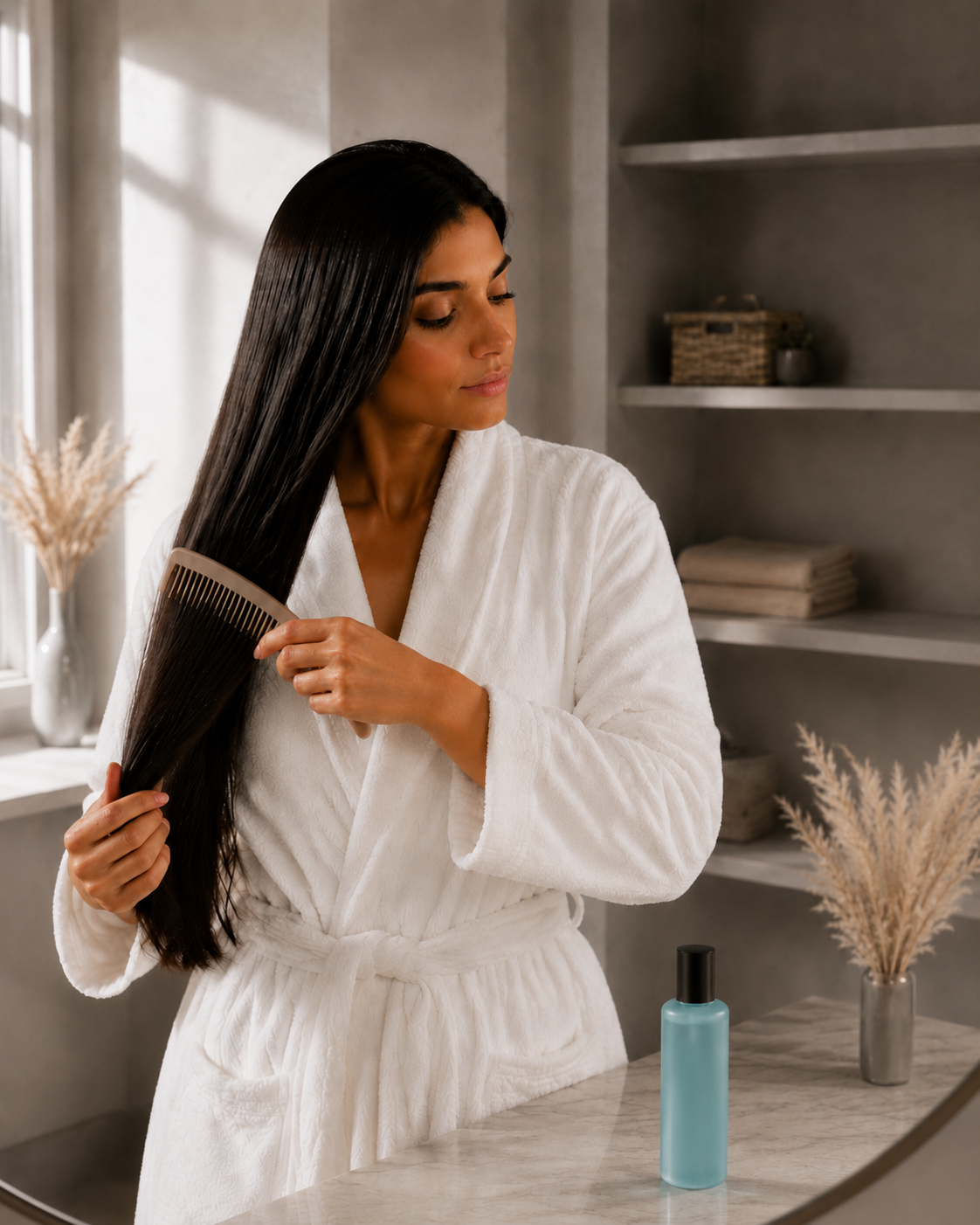 Step 4. Comb through your hair to ensure the hair oil coats every strand evenly.